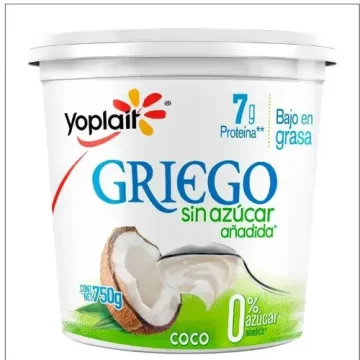 Yogurt Griego coco sin azúcar añadida - Yoplait - 750g - Yogurt Griego